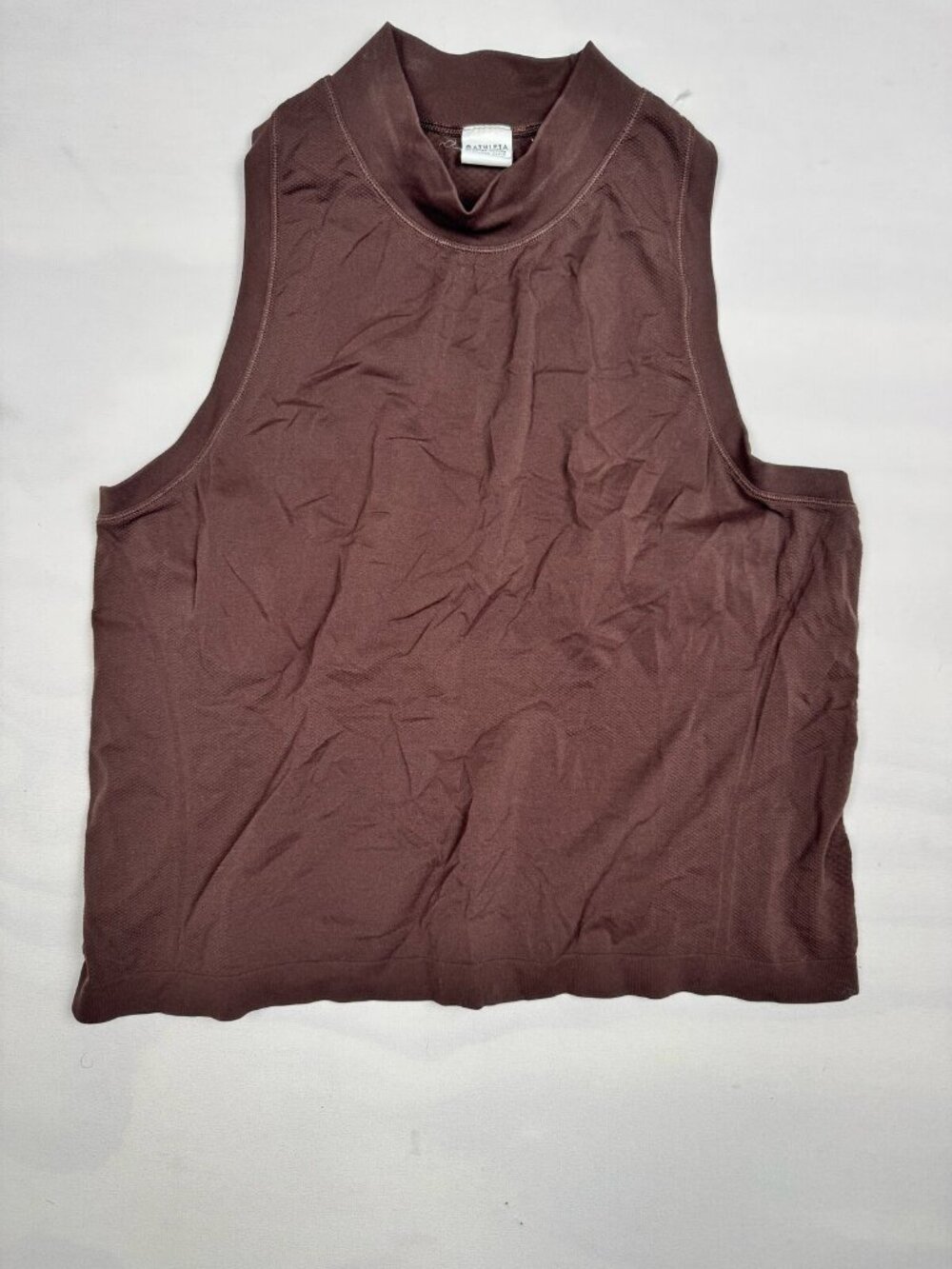 Athleta Seamless Mock Neck Racerback Tank Brown Size XL